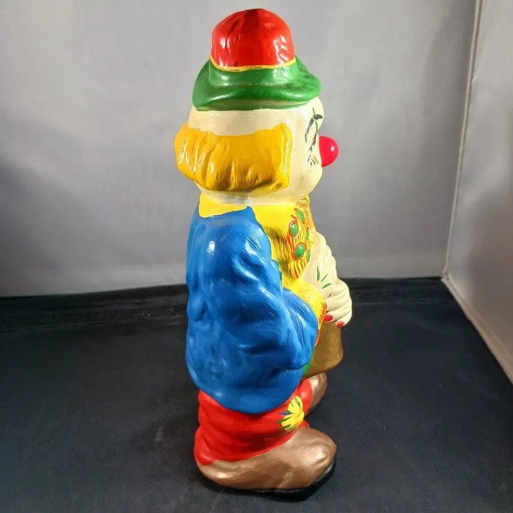 Vintage 70's Circus Clown Playing the Saxophone Plaster Figurine